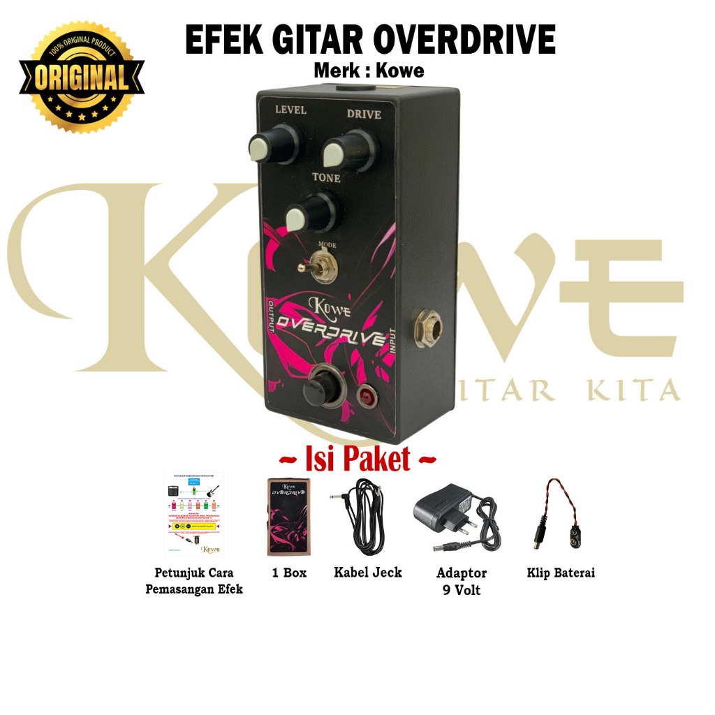 Efek Gitar Overdrive Original Merk Kowe