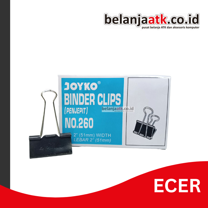

[ECER] Binder Clip/Penjepit Kertas Joyko No. 260 Ukuran 51 mm (2 inch)
