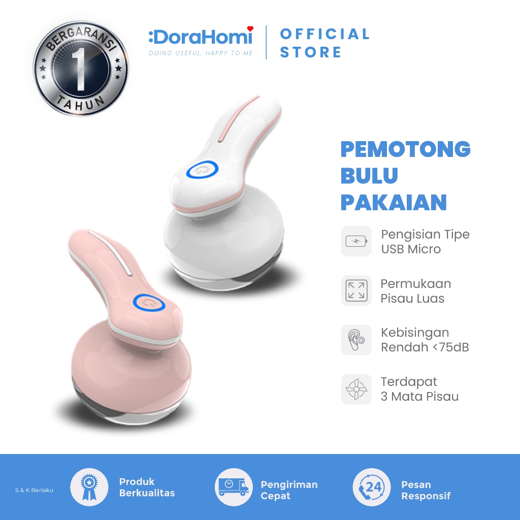 DoraHomi Lint Remover Fuzz Trimmer pembersih penghilang bulu pakaian Elektrik Portable