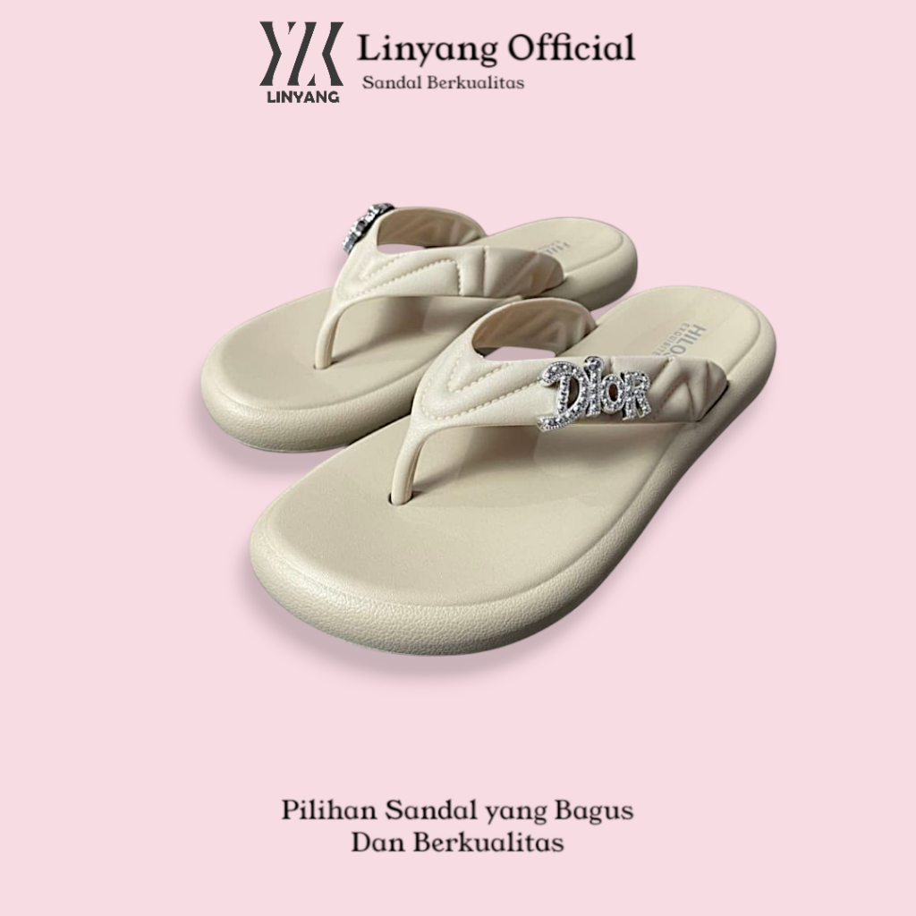 Sandal Wanita Dewasa Sendal Jepit Bahan Karet Teplek Tren Terbaru Bahan Karet Eva Rubber