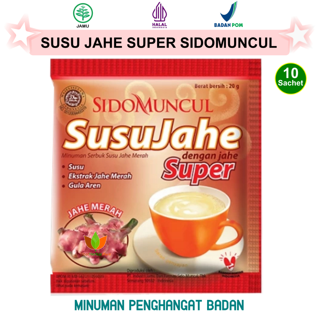 

SUSU JAHE SIDOMUNCUL 10 SACHET MINUMAN PANGHANGAT BADAN TUBUH SIDO MUNCUL