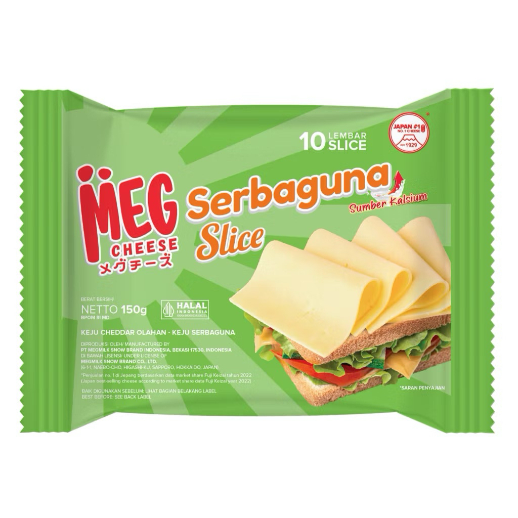 

MEG keju slice cheedar serbaguna isi 10 slice