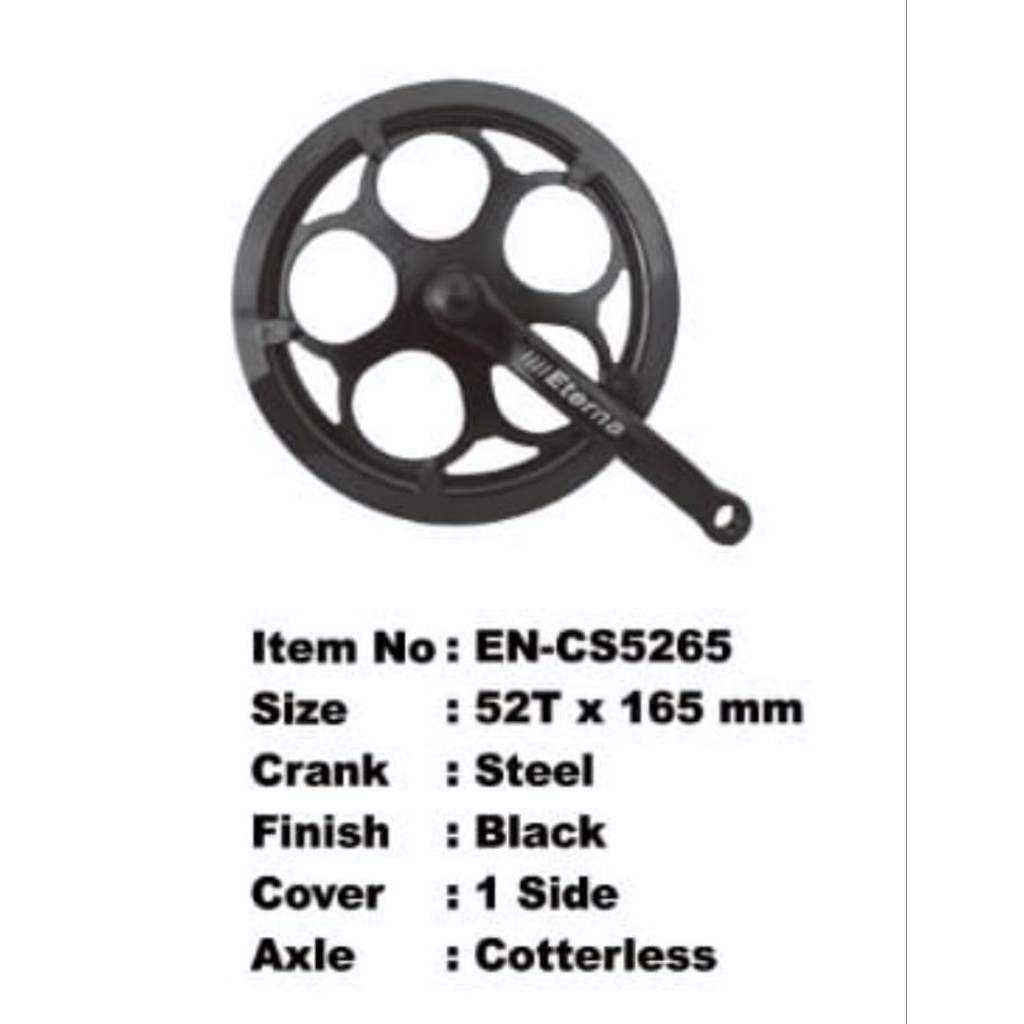 Crank GIR GEAR DEPAN Single 1 Speed ETERNA 52T SEPEDA LIPAT SELI MINION FIXIE
