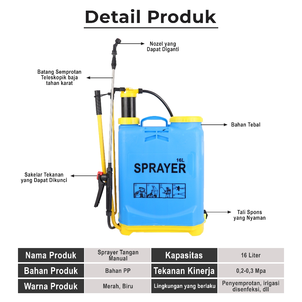 Sprayer Elektrik 16Liter18Liter Alat Semprot Tanaman Pertanian