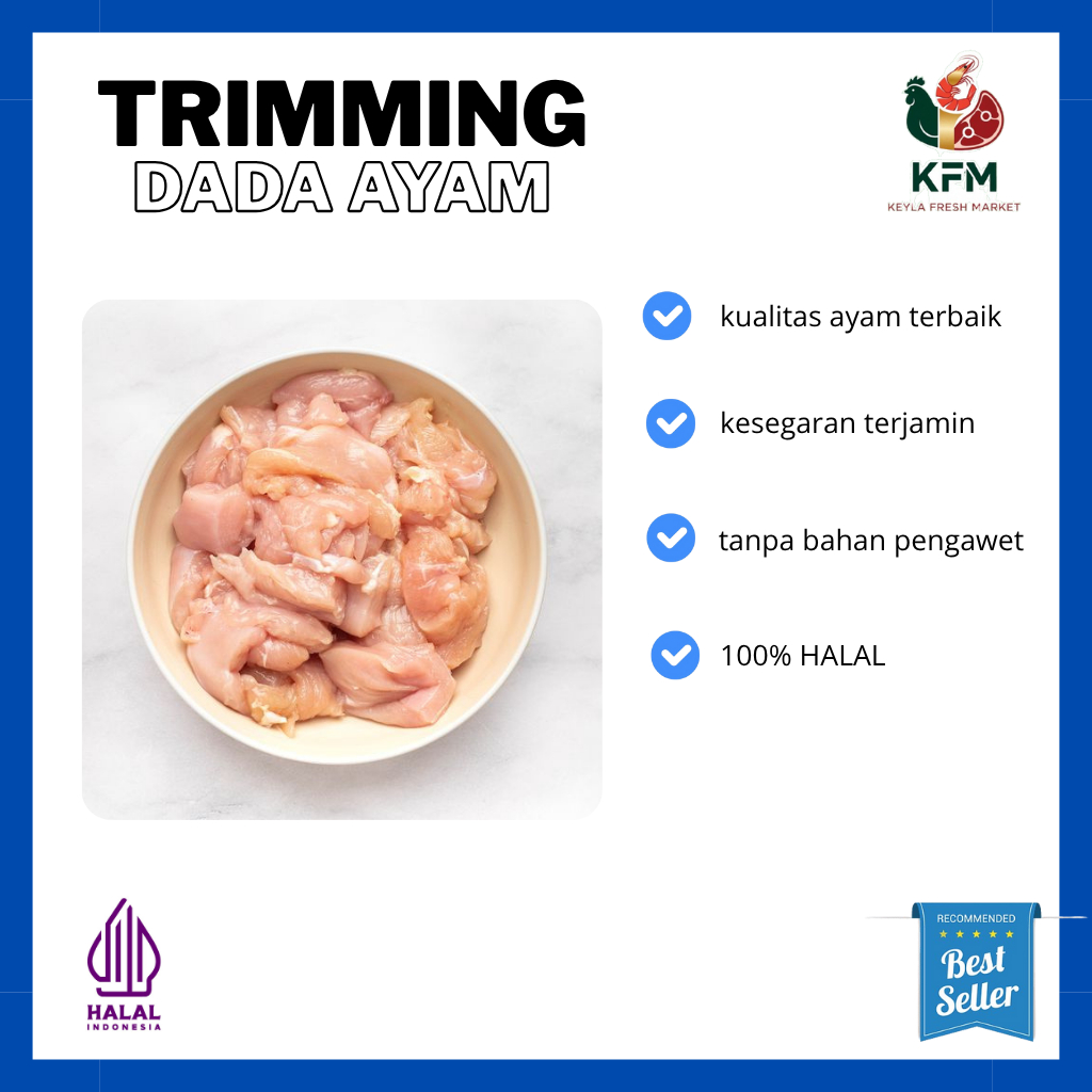 

[KFM] Trimming Dada Ayam Beku / Triming Chicken Breast Frozen Termurah