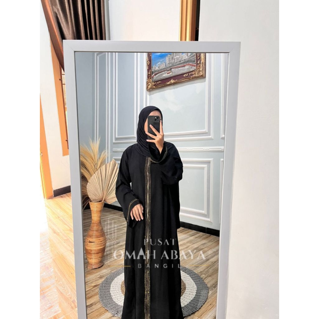 Abaya Hitam Payet  Kekinian - ABAYA ZY PERMATA - Gamis Muslimah Remaja Dewasa - Ready siap kirim Aba