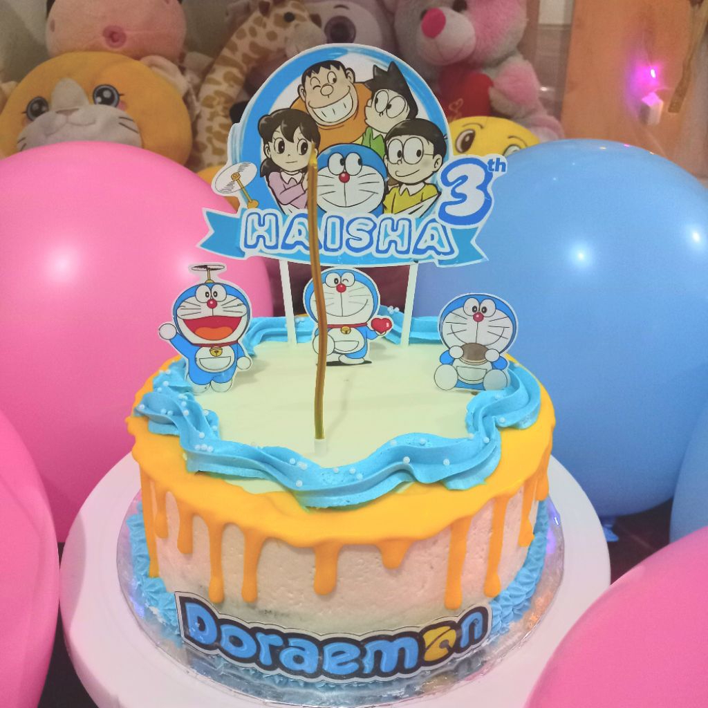 

Birthday Cake Cigombong "Doraemon" 20cm bisa custom topper cake