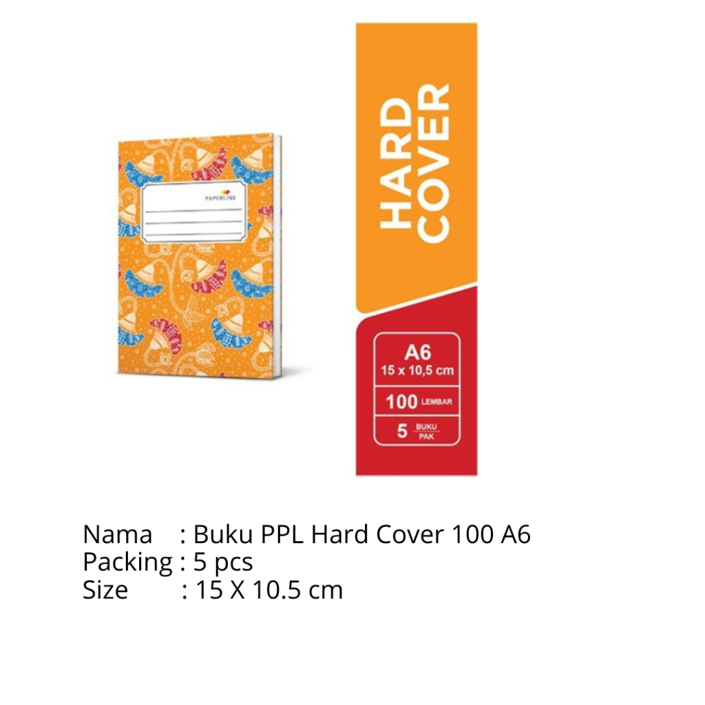 

Buku Hard Cover Paperline A6 Isi 100 Lembar (5 pcs/pack)