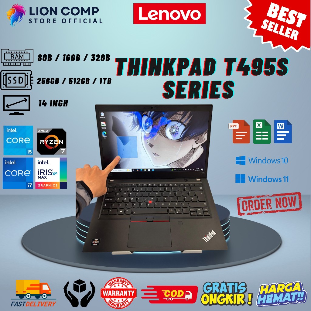 Lenovo Thinkpad T495 / T495S AMD RYZEN 7 / RYZEN 5 16GB 512GB 14 INCH