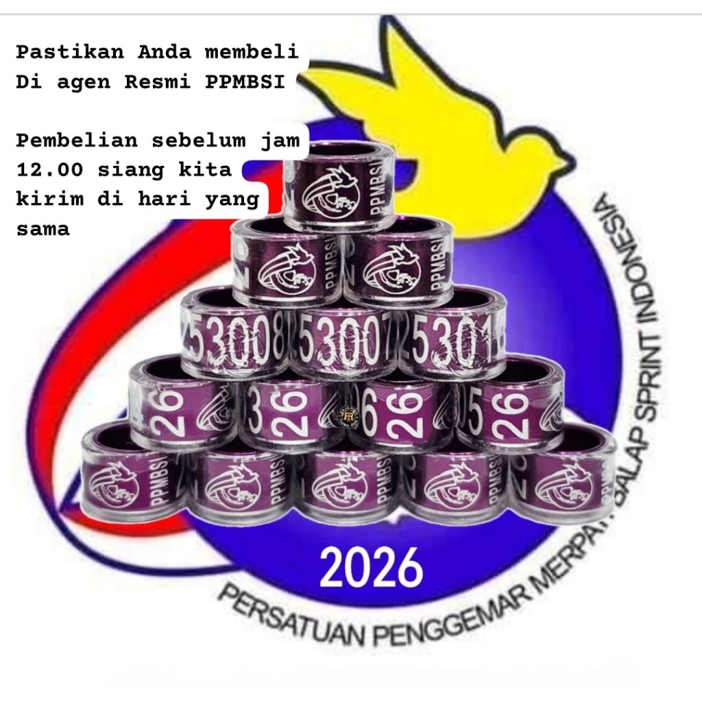 Ring Burung Merpati Balap Ring PPMBSI 2026 dan ring Jatim 2026 Ori | Cincin burung