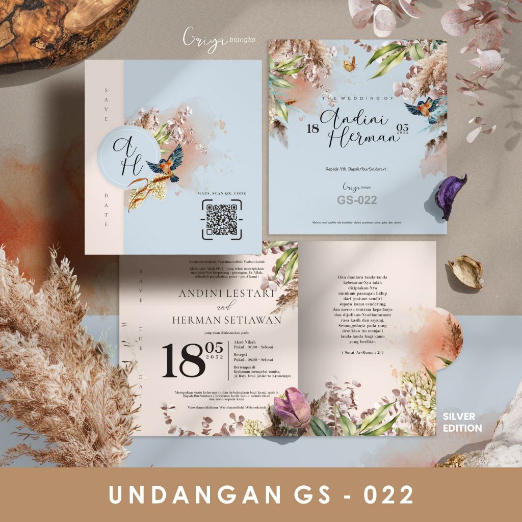 

GS 022 Blangko Undangan Kosongan Griya Blanko SILVER EDITION + File Setting Corel