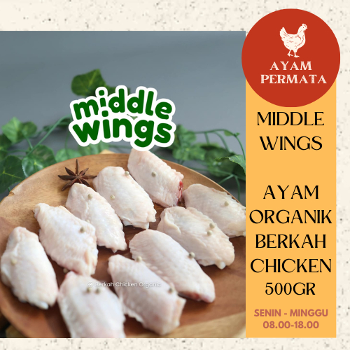 

Organic Chicken Wings, 500gr - MIDDLE WINGS AYAM ORGANIK BERKAH CHICKENS - Halal No Hormon Antibiotik