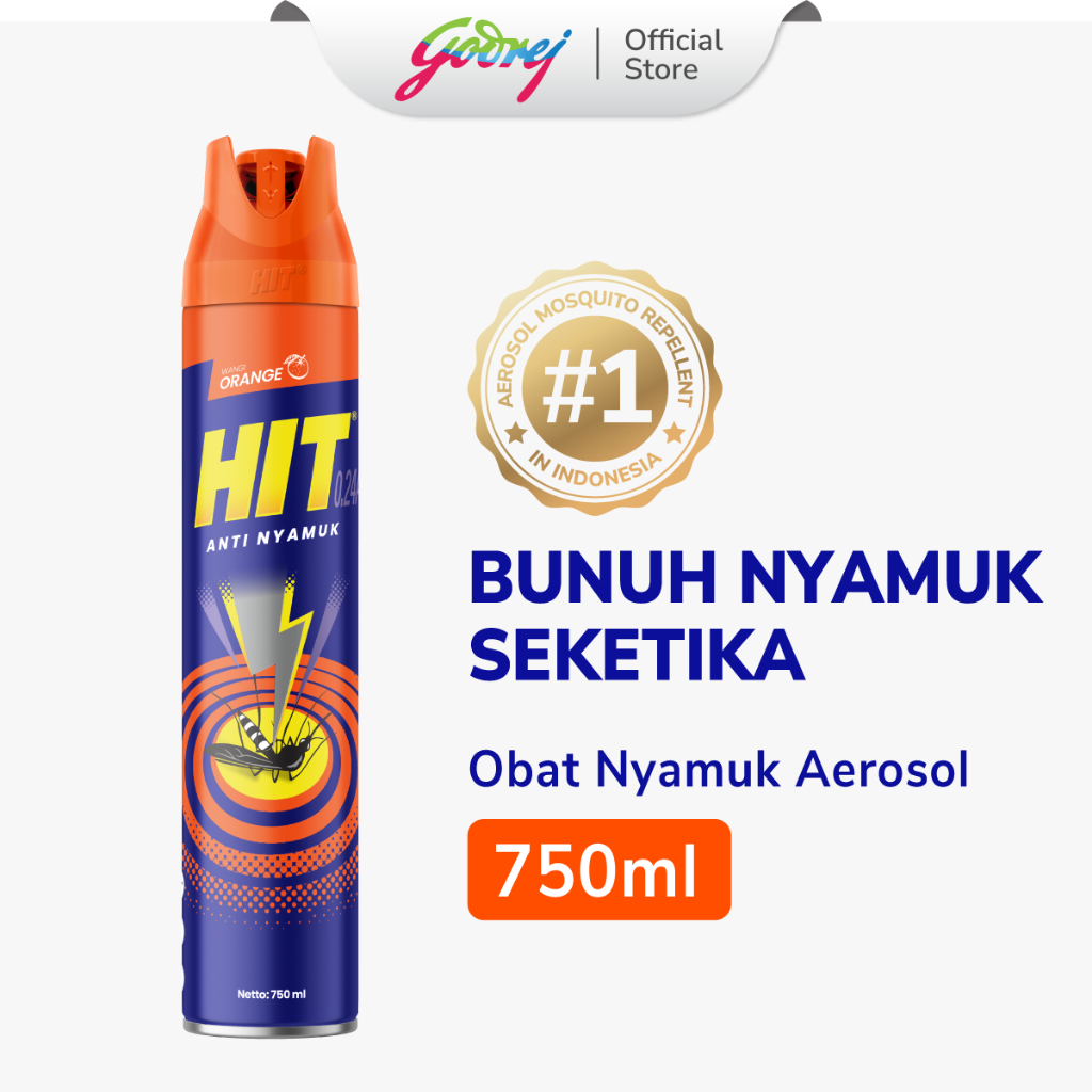 HIT Aerosol 750ml - Obat Nyamuk - Bunuh Nyamuk Penyebab Demam Berdarah (DBD) / 750 ml
