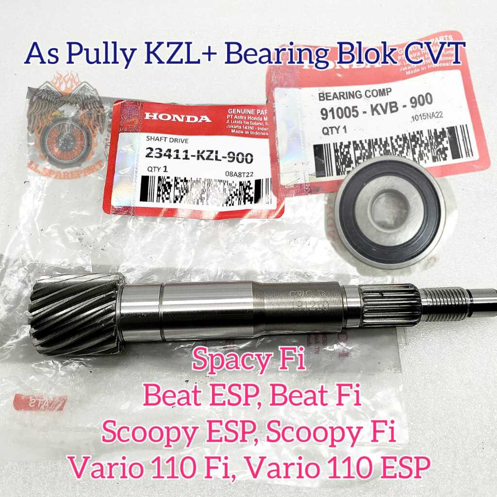 As Pully Honda KZL + Bearing Blok CVT Set Original Beat FI Beat Pop Spacy FI Scoopy ESP Vario 110 FI