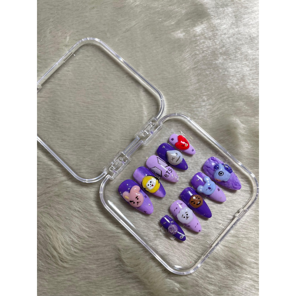 BTS - Press on Nails / Nail Gel / Nail Art 3D / Fake Nails