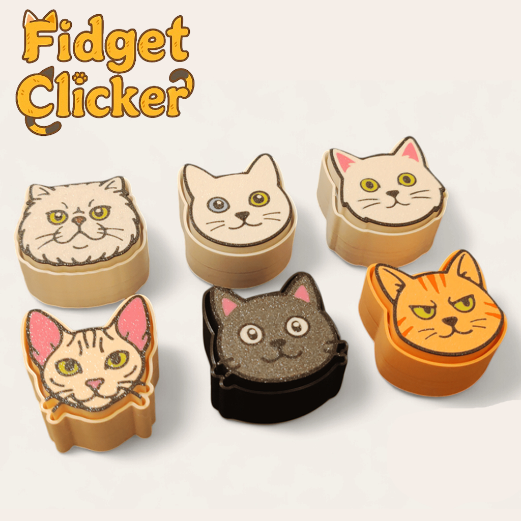 Gantungan kunci Fidget Clicker Hewan Kucing - Mainan Clicker