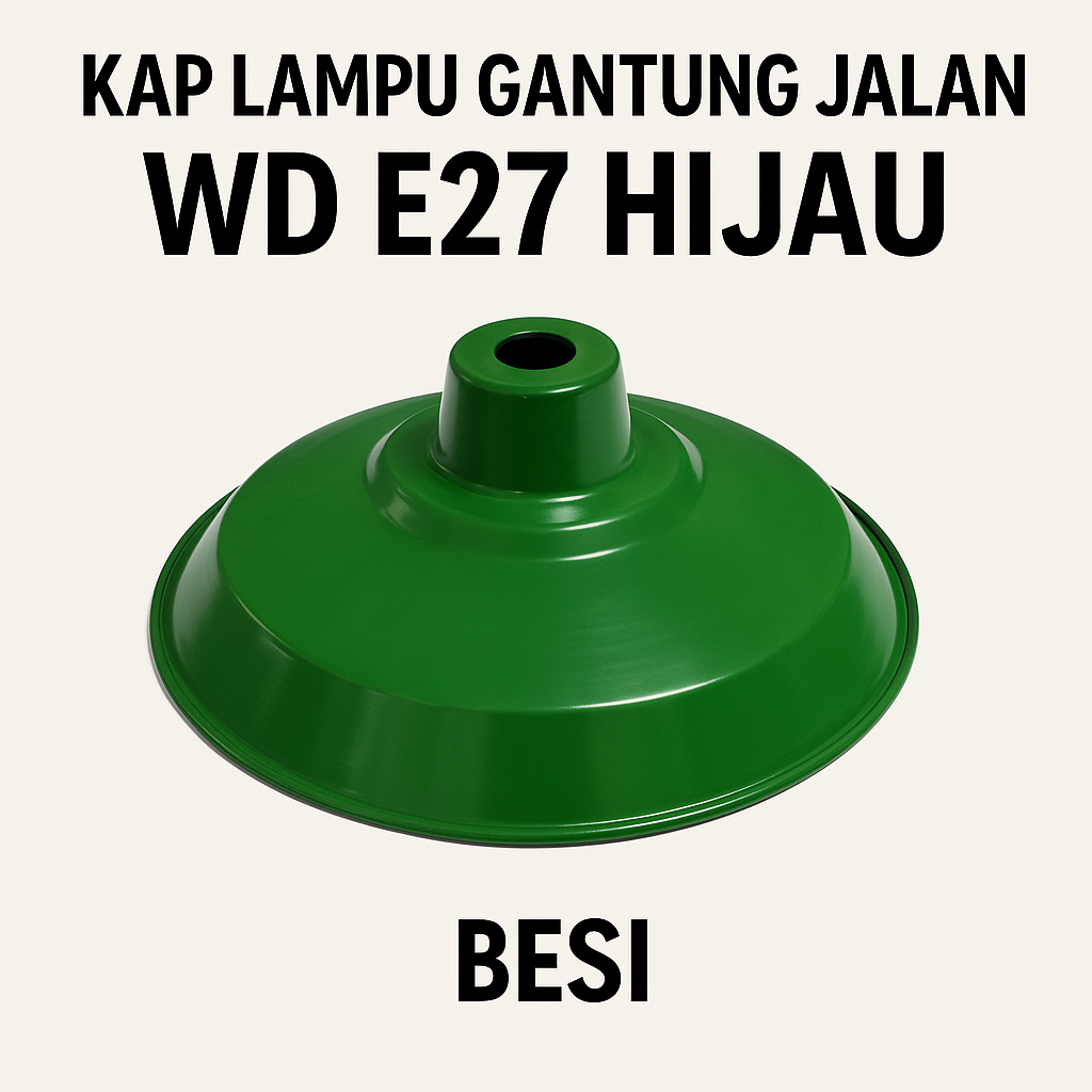 FITTING LAMPU KERAMIK KAP WD E27 JALAN GANTUNG HIJAU BESI MURAH GROSIR