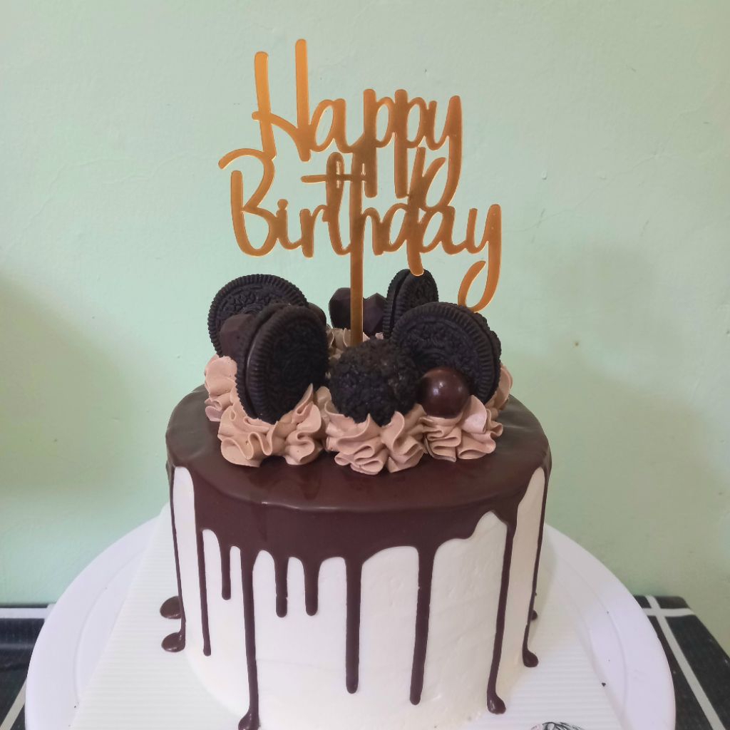 

Birthday Cake Blackforest Cigombong topper acrilic 16cm