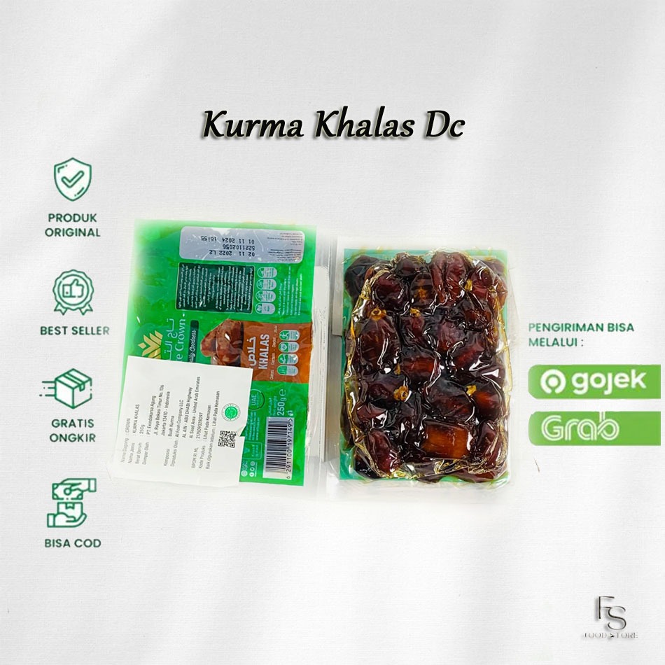 

Kurma Khalas Date Crown / Kurma Khalas Date Crown 250 gr Kemasan Thermo Vacum