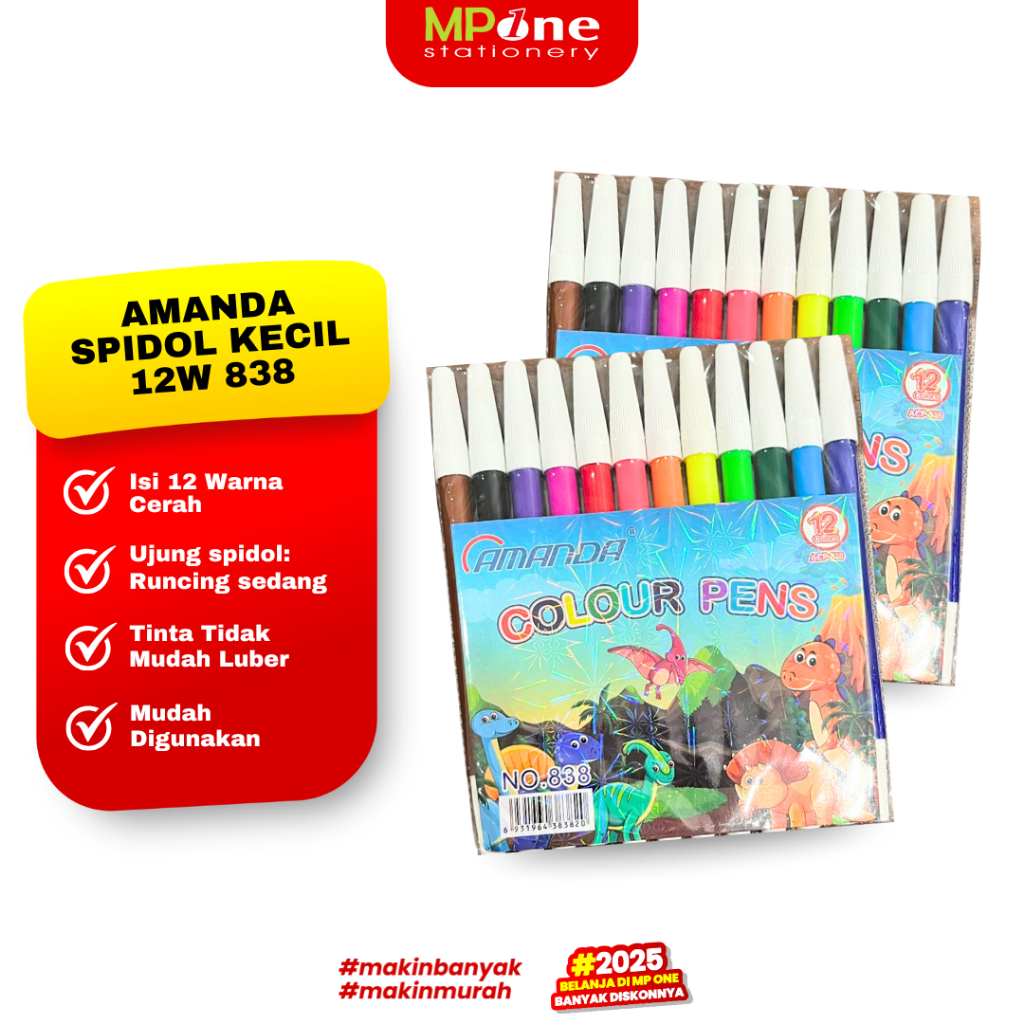 

Amanda Spidol Warna Kecil 12 Warna 838 / Spidol Mewarnai / Spidol Murah AMANDA