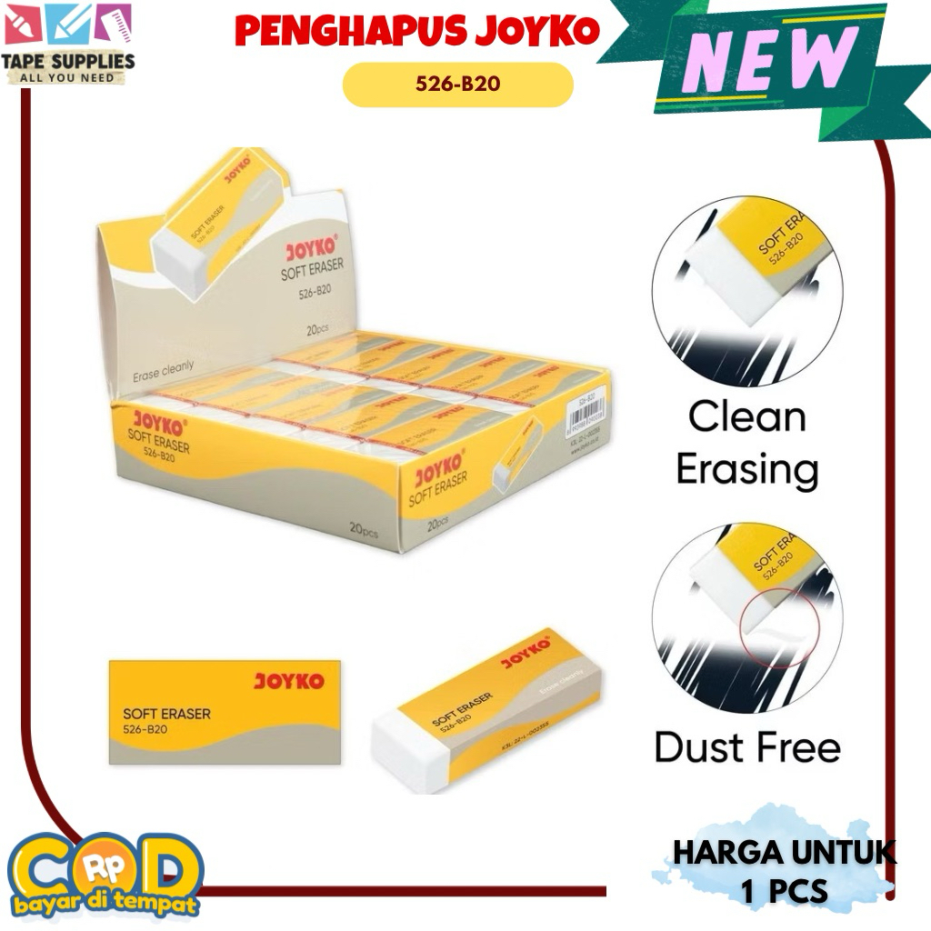 

(Satuan) Joyko Eraser Penghapus ER-526-B20 / Pasti Bersih