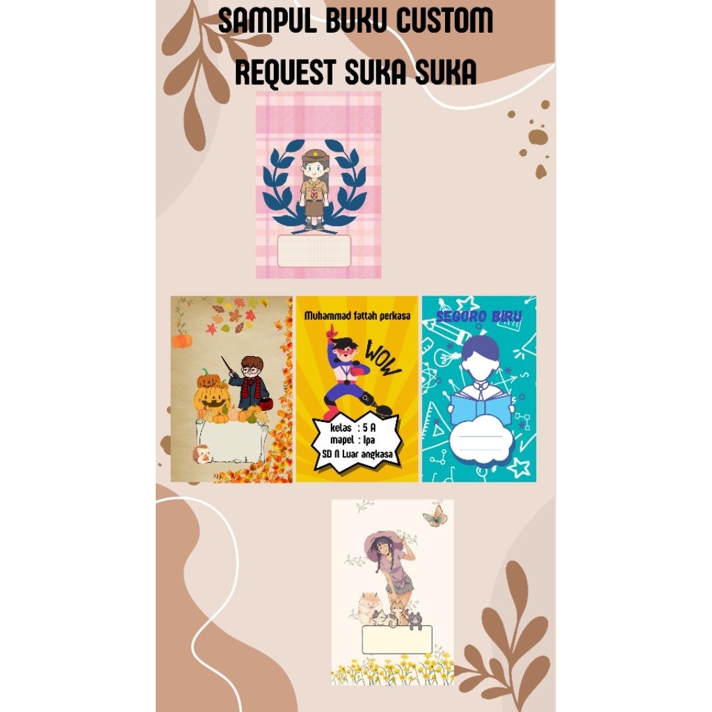 

Sampul buku custom & Buku tulis costom request suka suka