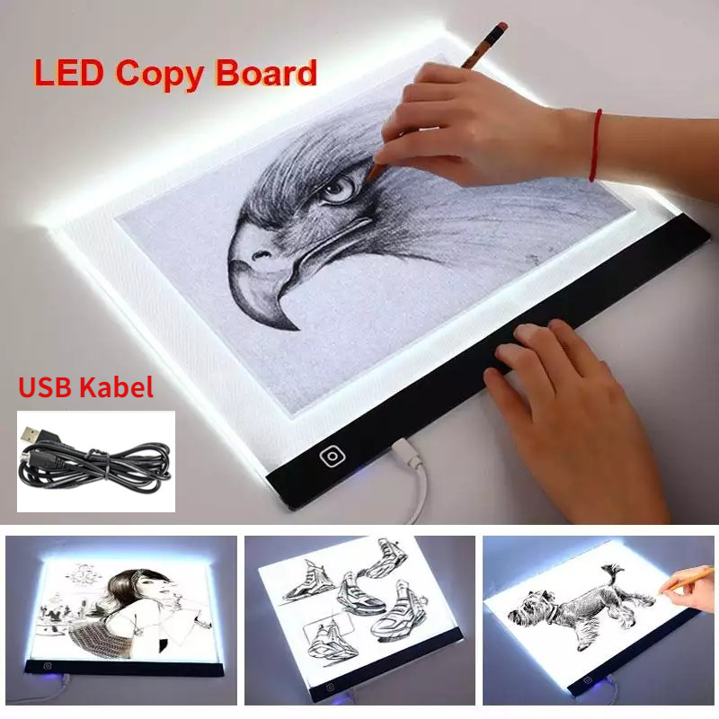 

【Ready Stock】A3/A4 Tracing Board LED Drawing 3 tingkat Pengaturan kecerahan Stensil Board Papan Jiplak Gambar LED Anak Dewasa Copy Board Papan LED Light Pad Ultra Slim Menyesuaikan Lampu + 2M USB Kable