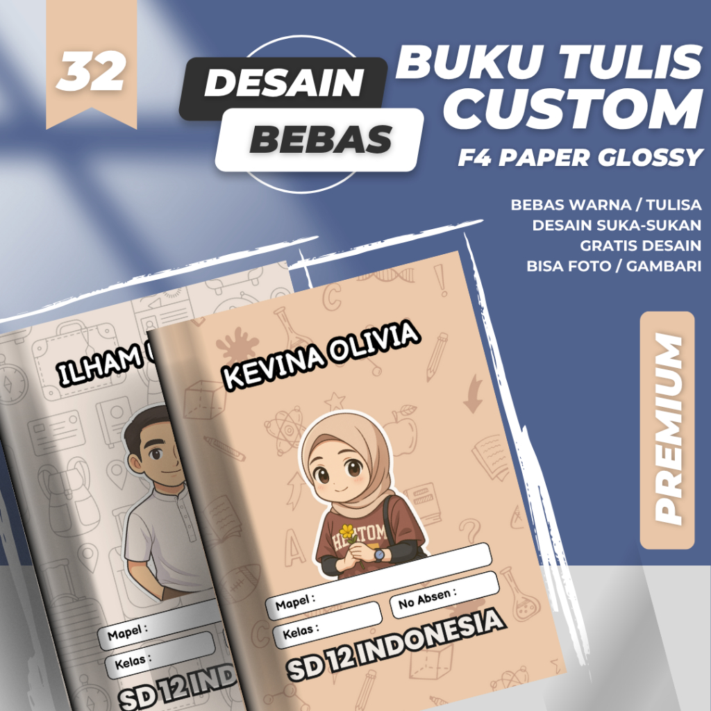 

Buku Tulis Custom Free Desain Bisa Pakai Gambar atau foto 38 Hal Islami