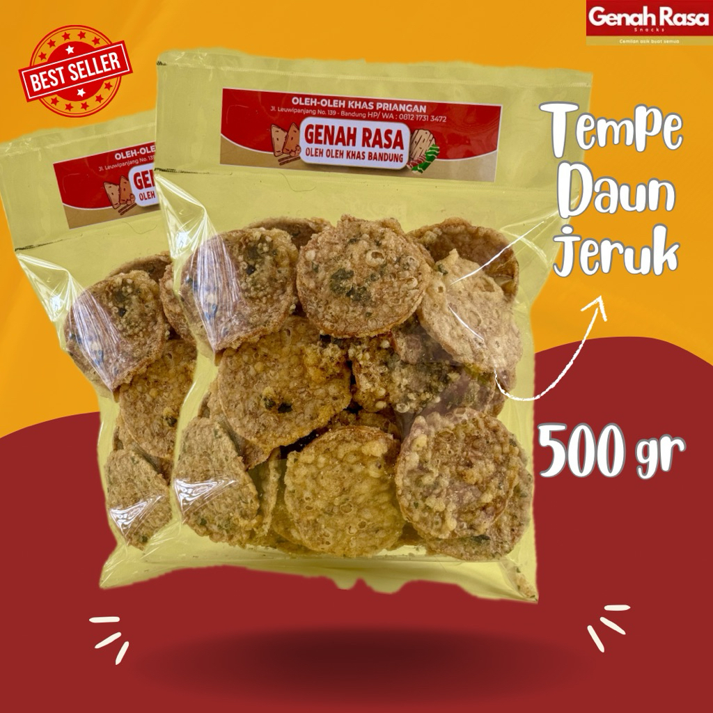 

Keripik Tempe Goreng Original Manis Daun Jeruk Oleh oleh Bandung 500 gr GENAH RASA