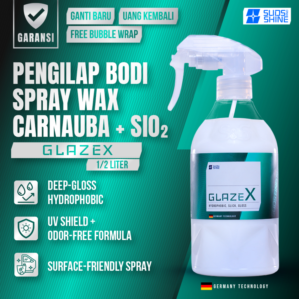 Pengkilap Body Instan Spray - 1/2 Liter - UV Shield - Pengkilap Body Mobil Motor - Efek Daun Talas -