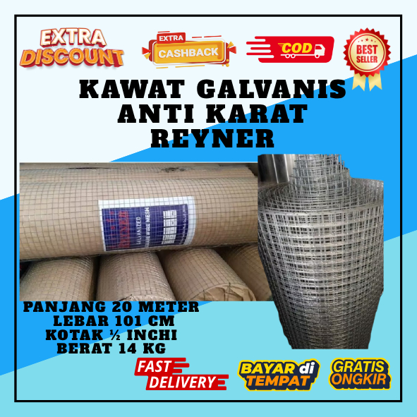Kawat Kandang Galvanis Anti Karat Kawat Loket Galvanis 1Rol Berat 14 kg