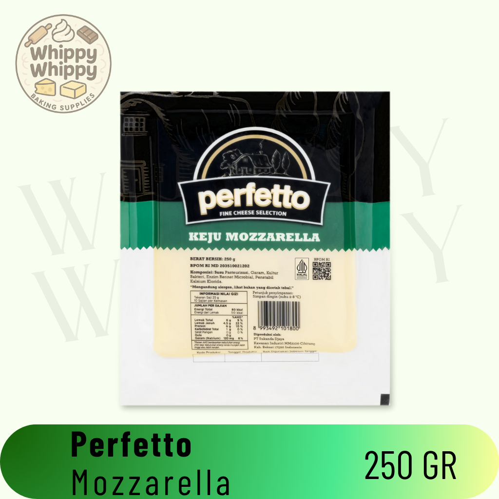 

Perfetto Mozzarella 250GR / Keju Mozarella / Mozarela Cheese / Mozzarela Keju