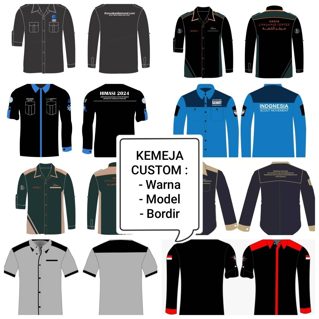 Kemeja PDH Sekolah Organisasi Pondok Custom
