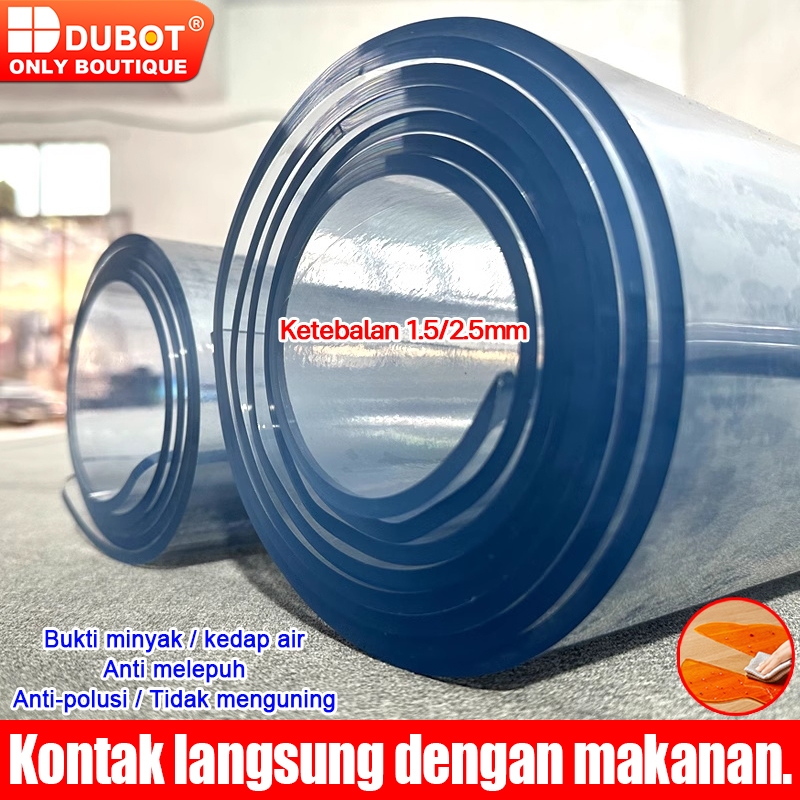 DUBOT Kontak langsung dengan makanan. Taplak Meja Transparan Tebal PVC Anti minyak air noda gores ta