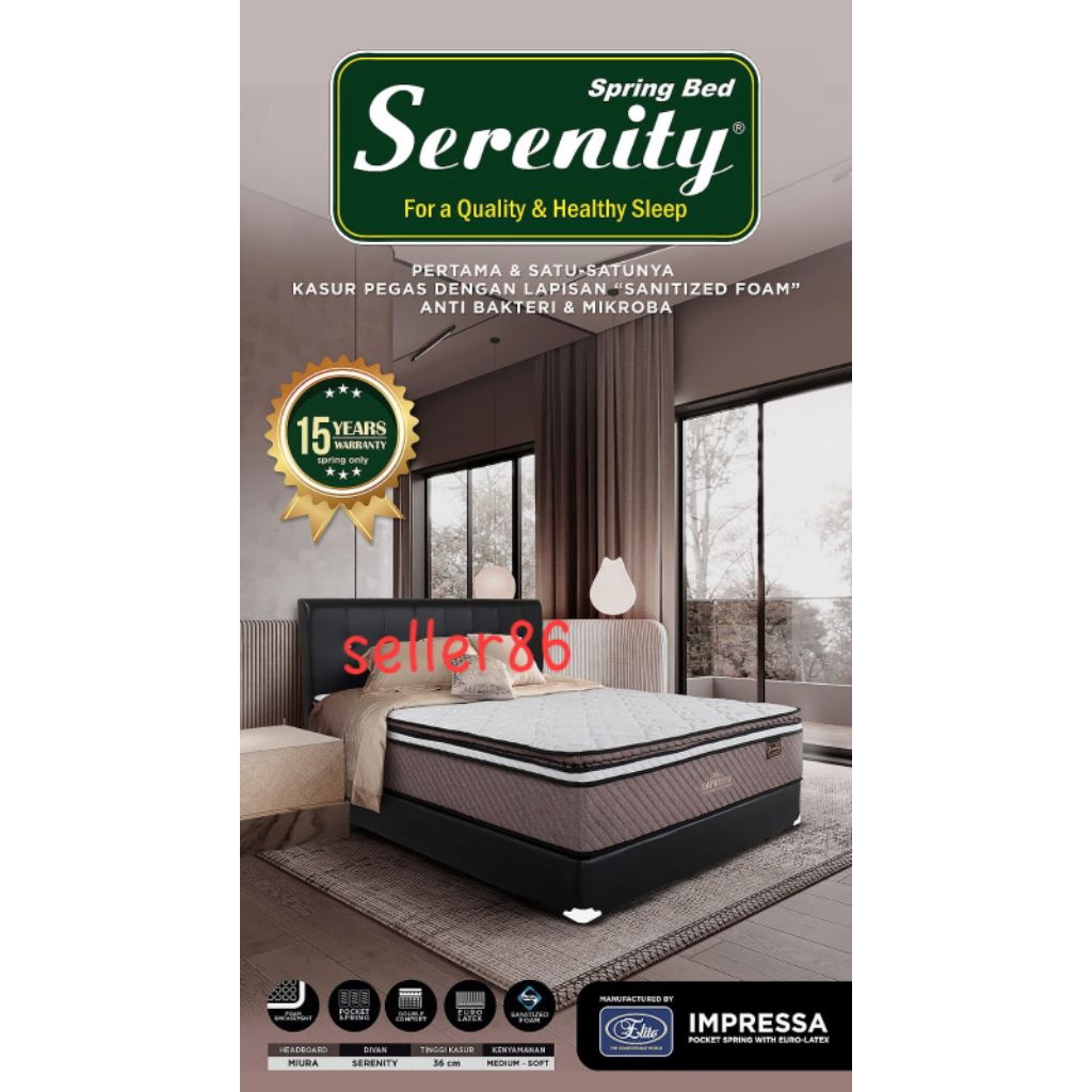 SPRINGBED ELITE IMPRESSA dengan dipan SET 160 X 200 180x200 / FULL SET ELITE IMPRESSA BANDUNG