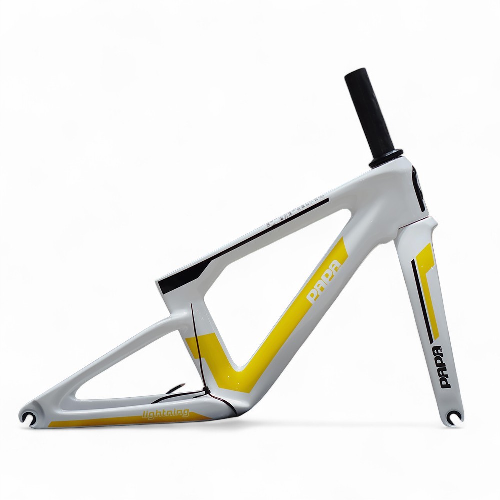 Frame PAPA BIKE Lightning Carbon 12" Sunny Yellow Push Balance Bike Carbon Frame Set