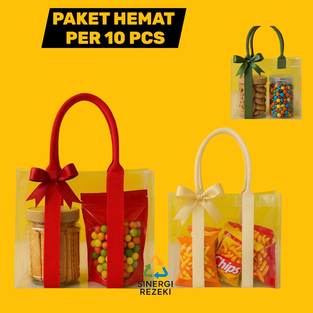 

Tas Hampers-Tas Sovenir-Tas Jinjing-Totebag Sovenir-Mika Transparant-Kanvas-KOREA (PER10 PCS) Kosmetik-CREM