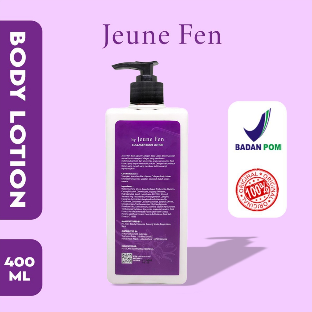BPOM JEUNE FEN Black Opium Collagen Body Lotion Menutrisi Melembabkan Mencerahkan Kulit
