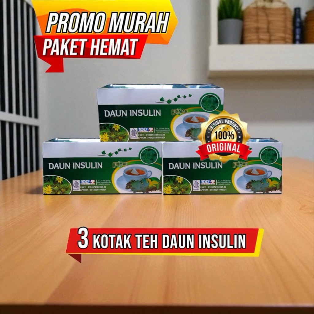 

(PAKET HEMAT DAPAT 3 PCS) TEH CELUP DAUN INSULIN Teh herbal alami menurunkan diabetes/gula darah bermutu & original