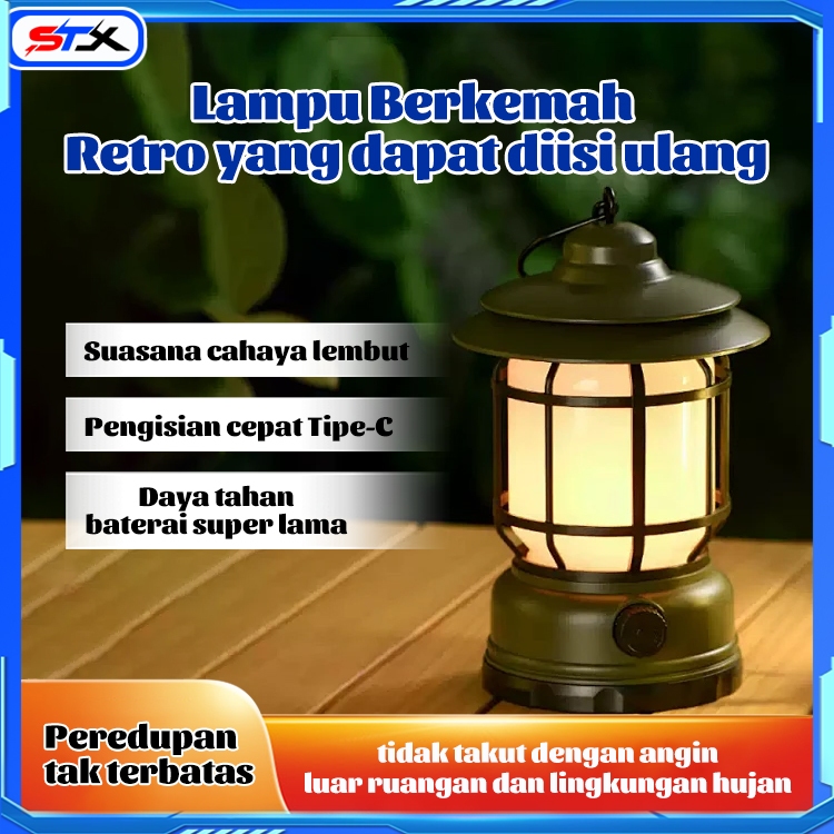 STX Retro Lentera Lampu Camping Gantung Retro Model Petromax / Lampu camping patromax outdoor / Lamp