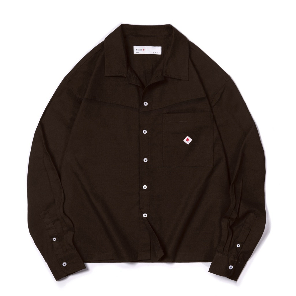 PARSELS - Plainé Dark Brown Boxy Shirt | Kemeja Polos Boxy