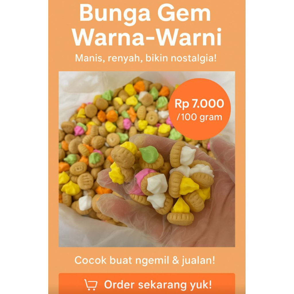 

bunga gem warna warni 100 gram