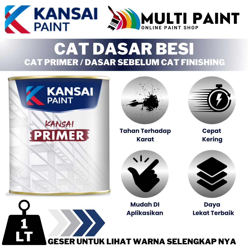 KANSAI PAINT PRIMER 1KG CAT ANTI KARAT KANSAI PRIMER KANSAI ZINC CHROMATE CAT DASAR KAYU DAN BESI 1L