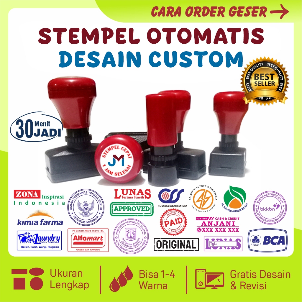 

Stempel Flash | Stempel Otomatis | Stempel Custom | Stempel Warna |Desain Bisa Custo |Ukuran Lengkap
