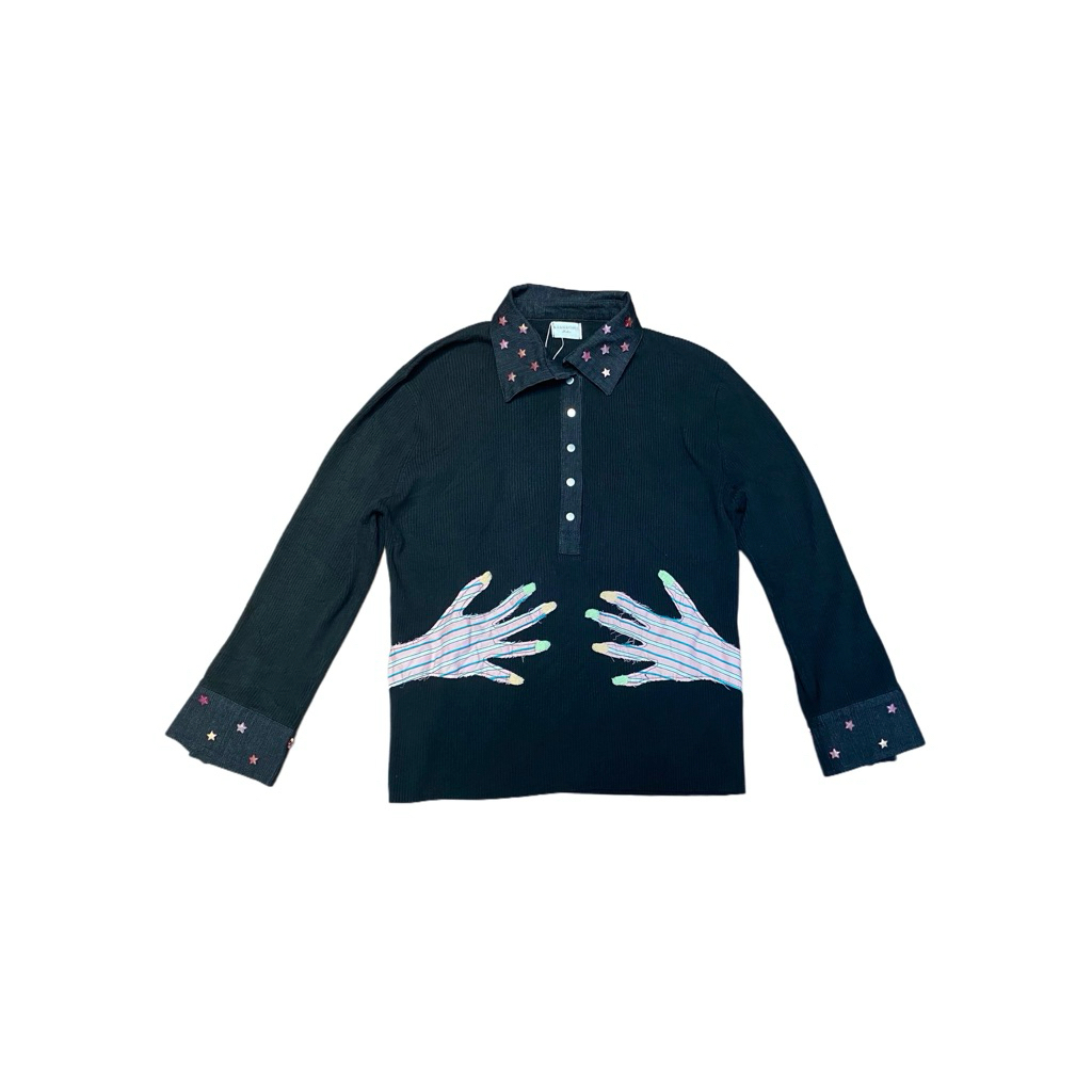 Reworked Hold Me Patch | Polo Hitam Ribbed Wanita Patch | Reworked Polo Hitam