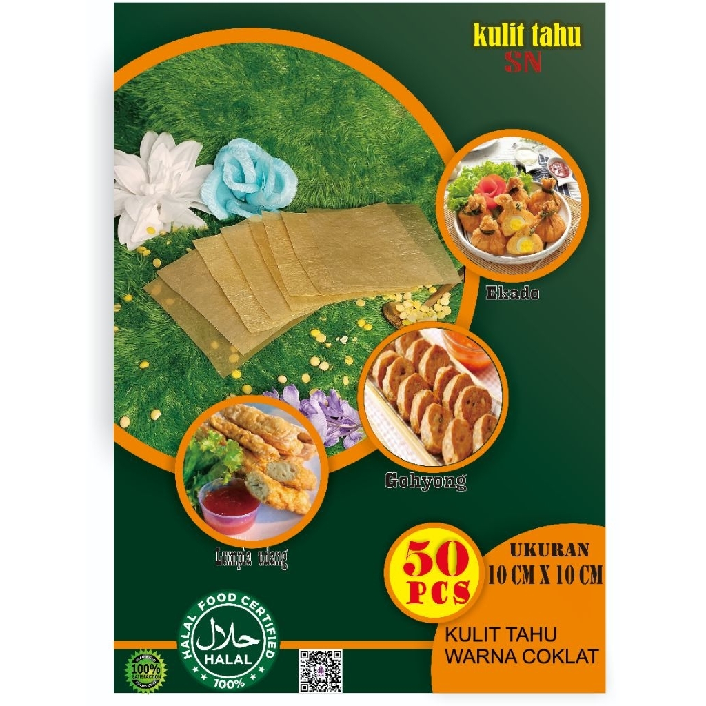 

KULIT TAHU KERING - KULIT KEMBANG TAHU UK 10×10 | ISI 50PCS | WARNA COKLAT | COCOK UNTYK EKADO, GOHYONG, LUMPIA UDANG, KEKIAN