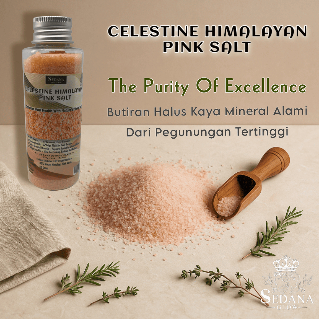 

Celestine Himalayan Pink Salt – Garam Himalaya Original, Himalaya, Salt, Glow, Garam Dapur