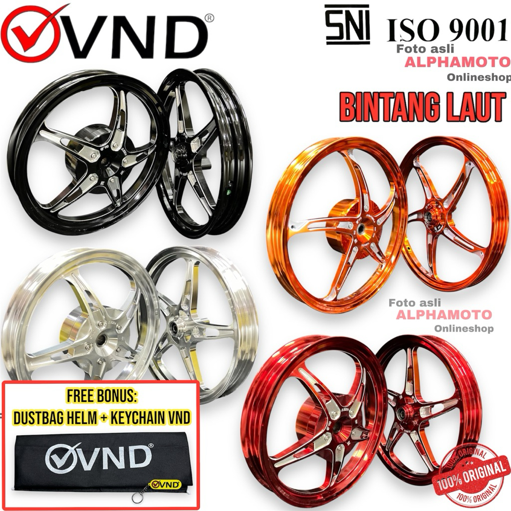 VELG VND BINTANG LAUT CNC BEAT SCOOPY VARIO SPACY GENIO FI INJEKSI KARBU 110 125 150 DELUX POP ESP T