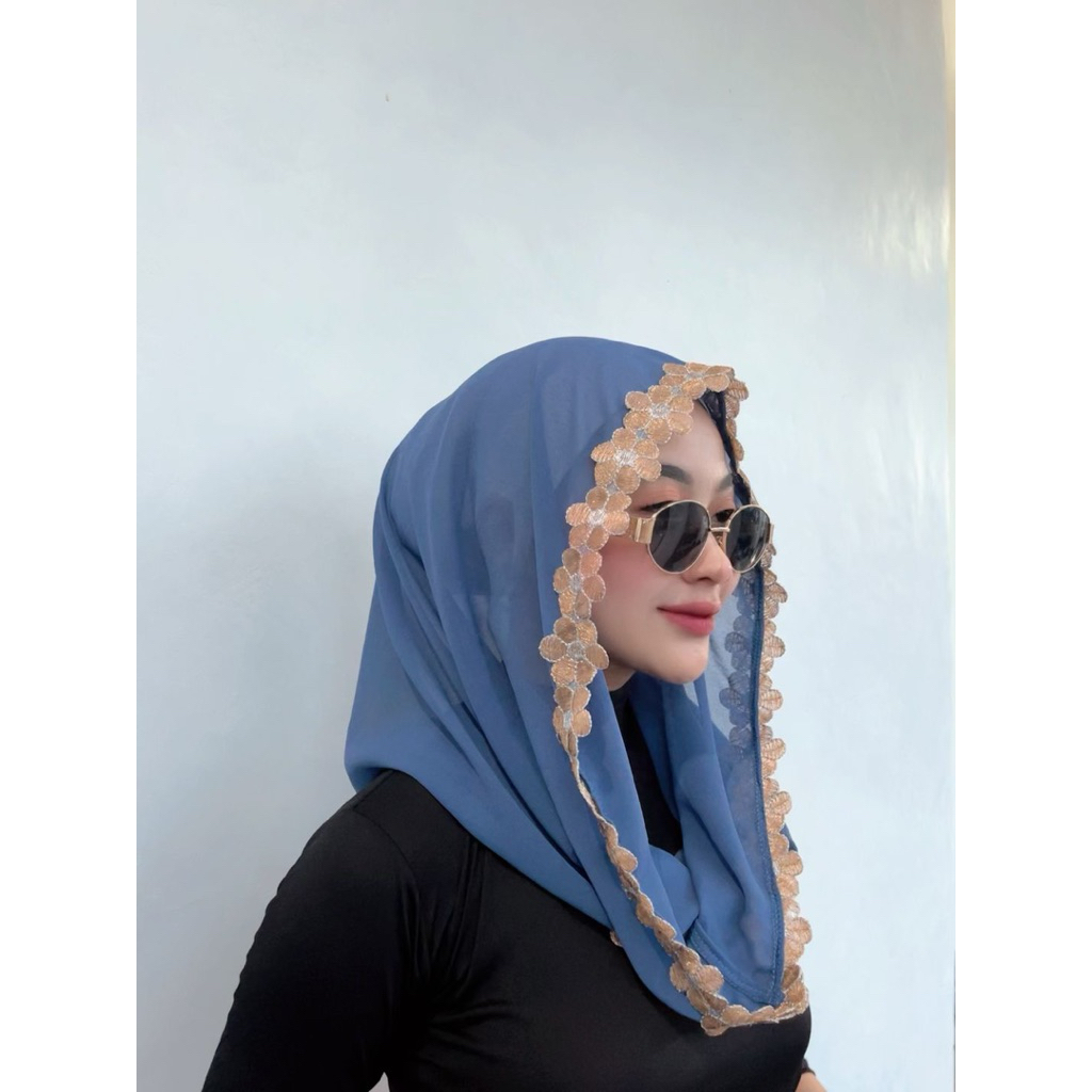 HIJAB MENTER RENDA CETAR INSTAN PREMIUM CERUTY RENDA BORDIR BY FR FARREL
