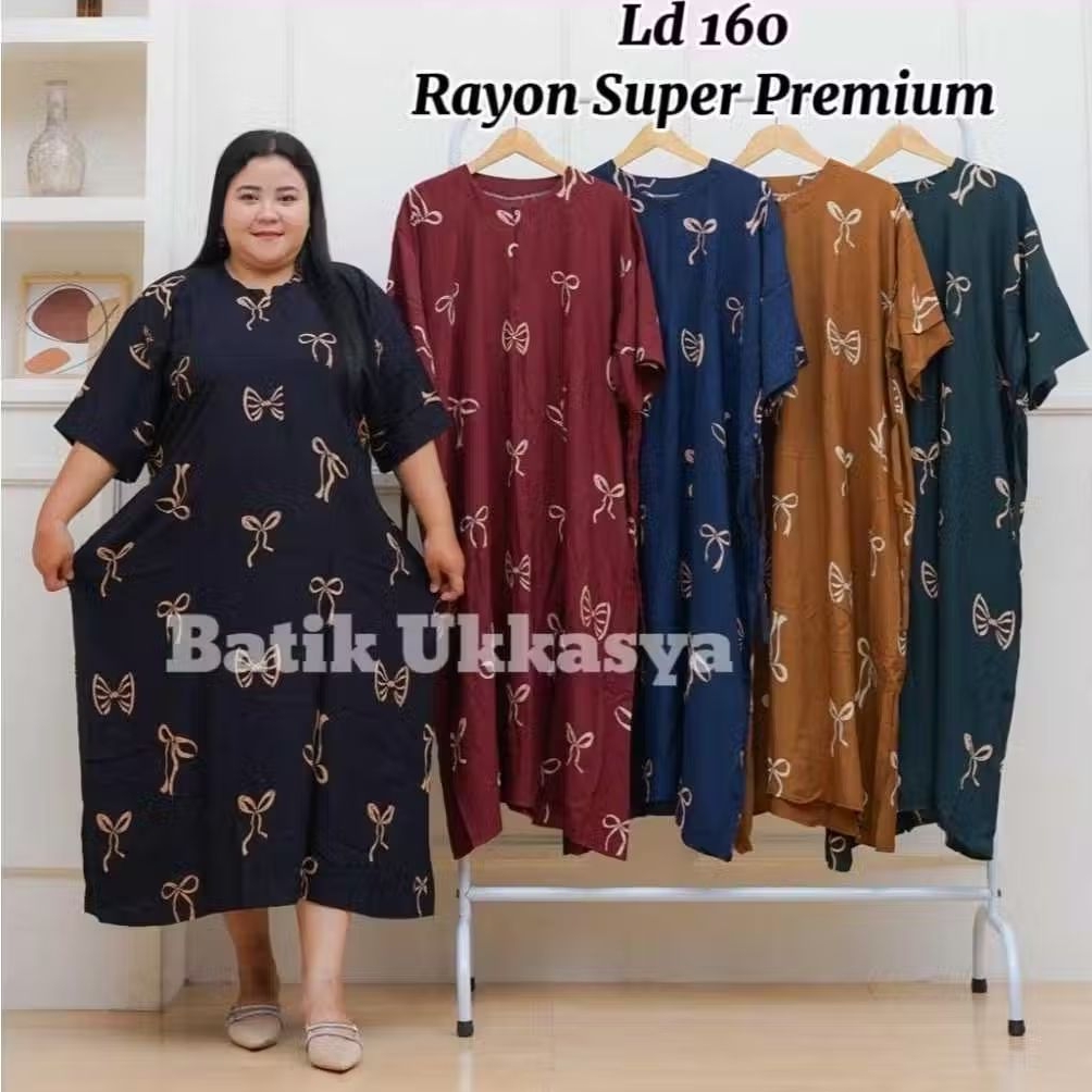 Daster Jumbo LD 160 (MUAT BB 80-150KG) bahan super tebal bisa cod busui friendly Batik Urwah Al Bari